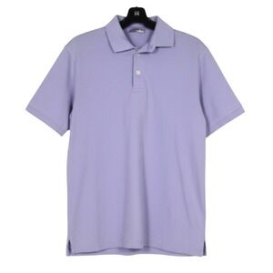 MARBAS Purple TINY HOUNDSTOOTH Twill BUTTON Men's POLO SHIRT/TOP Sz M